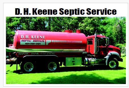 D.H. Keene Septic Service postcard front — truck photo